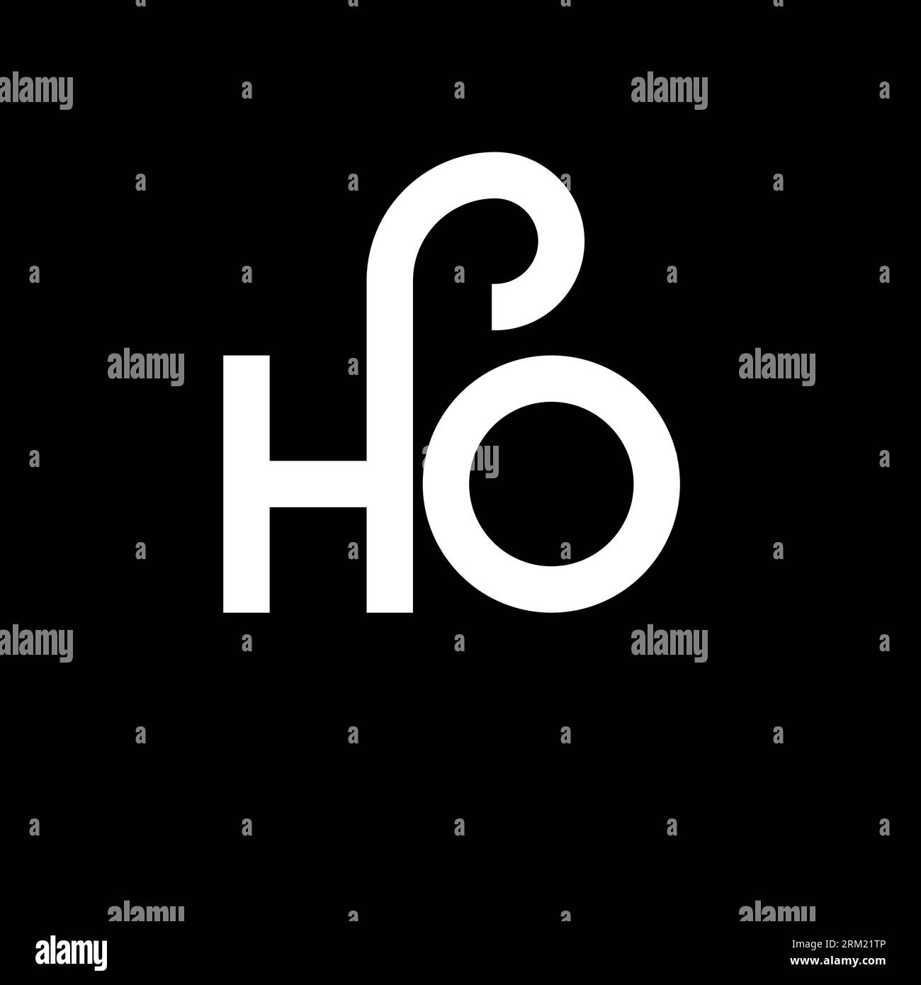 HO letter logo design on black background. HO creative initials letter logo concept. ho letter design. HO white letter design on black background. H O Stock Vector