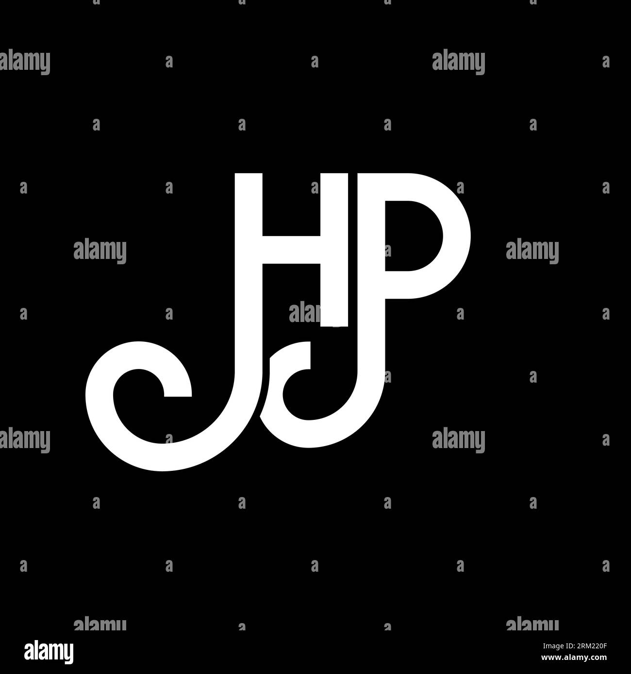HP letter logo design on black background. HP creative initials letter ...