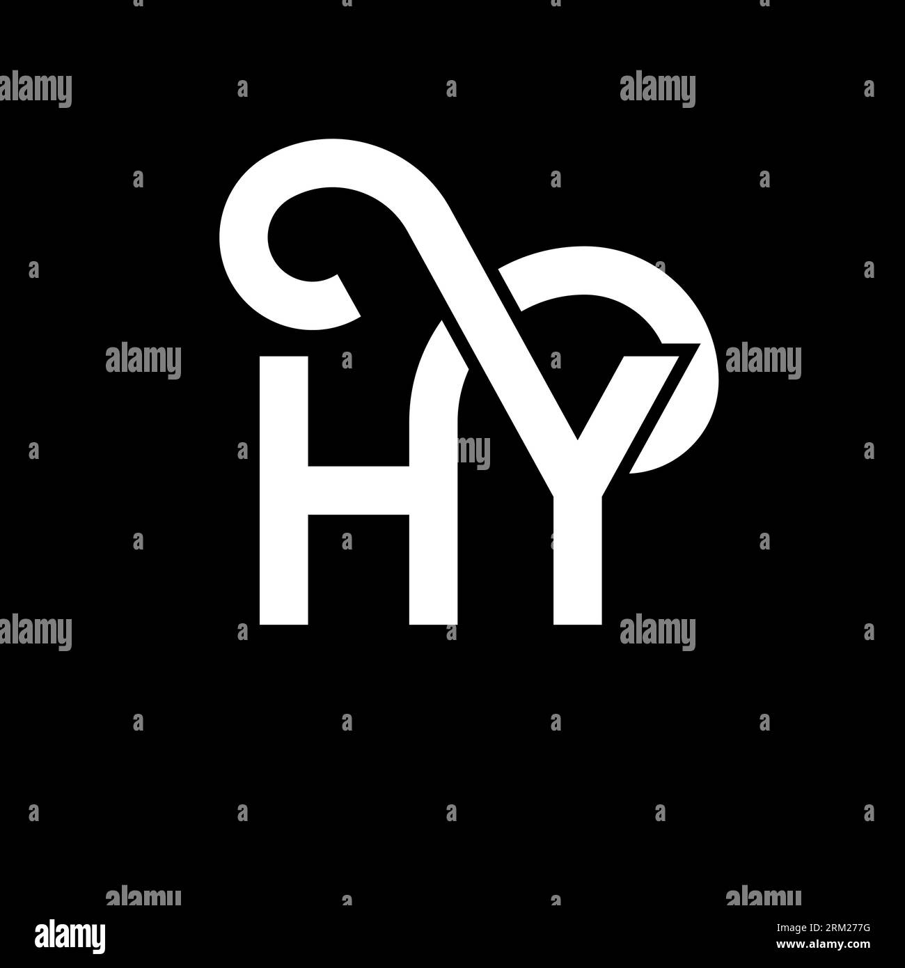 HY letter logo design on black background. HY creative initials letter ...