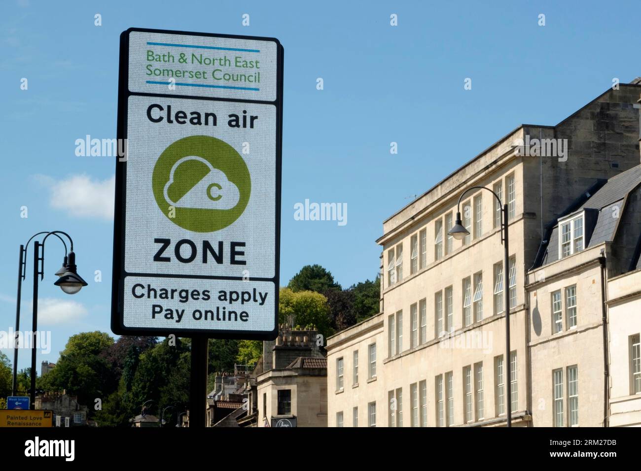 Clean Air Zone signs in Bath Somerset UK Stock Photo