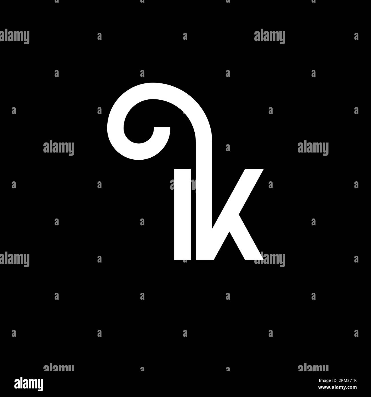 IK letter logo design on black background. IK creative initials letter ...