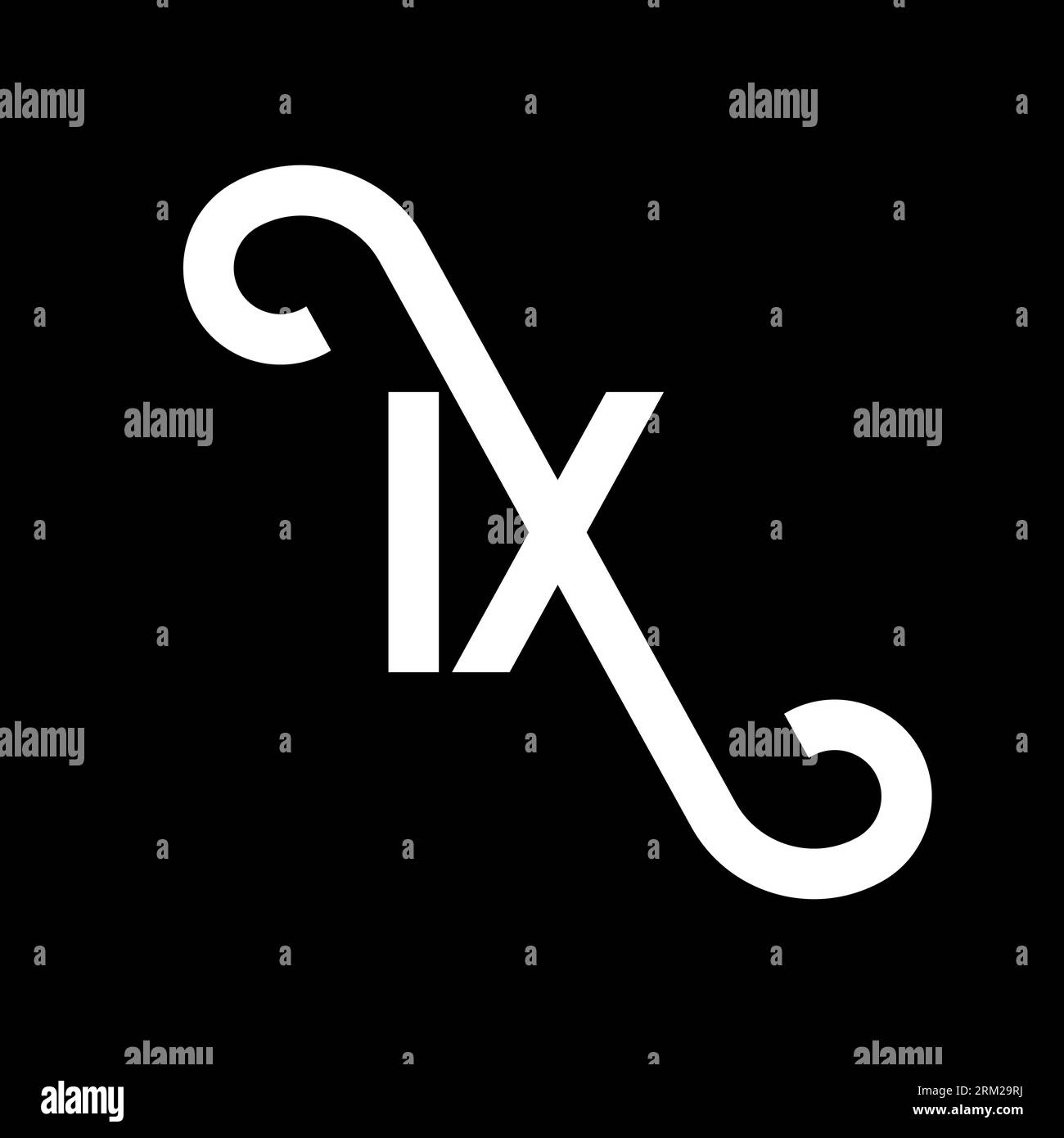 IX letter logo design on black background. IX creative initials letter logo concept. ix letter design. IX white letter design on black background. I X Stock Vector