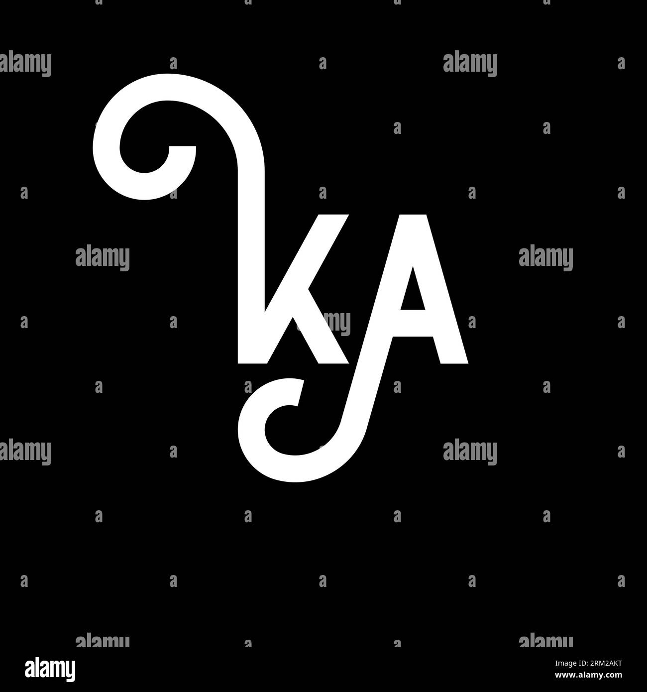 KA letter logo design on black background. KA creative initials letter ...