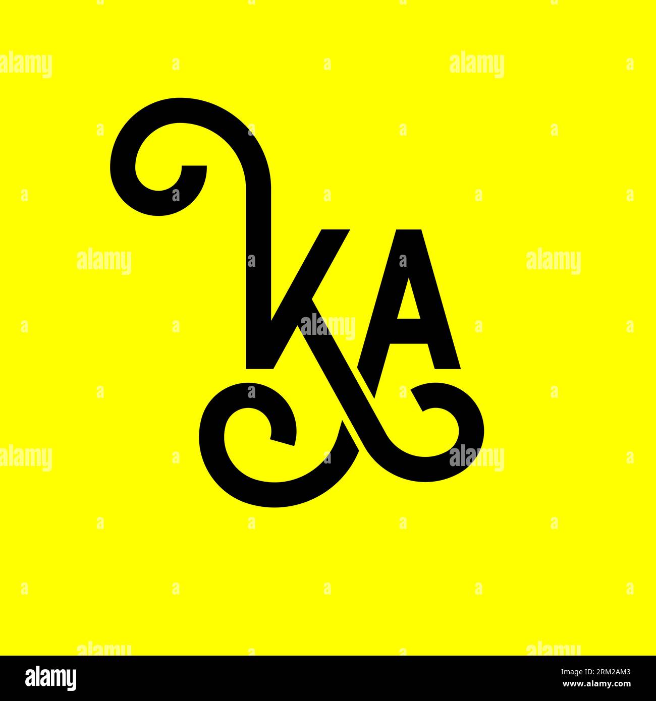 KA letter logo design on black background. KA creative initials letter ...