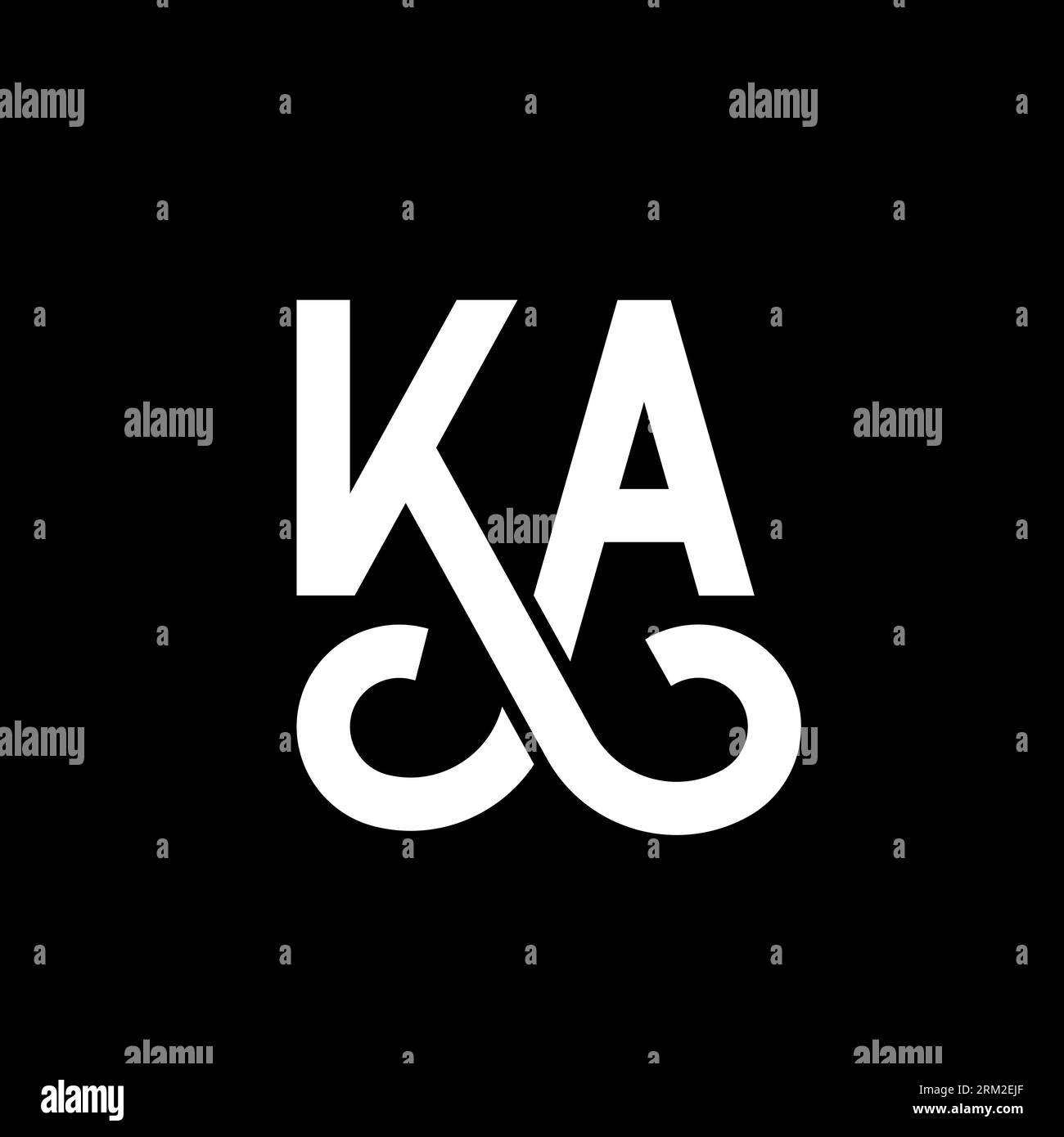 KA letter logo design on black background. KA creative initials letter