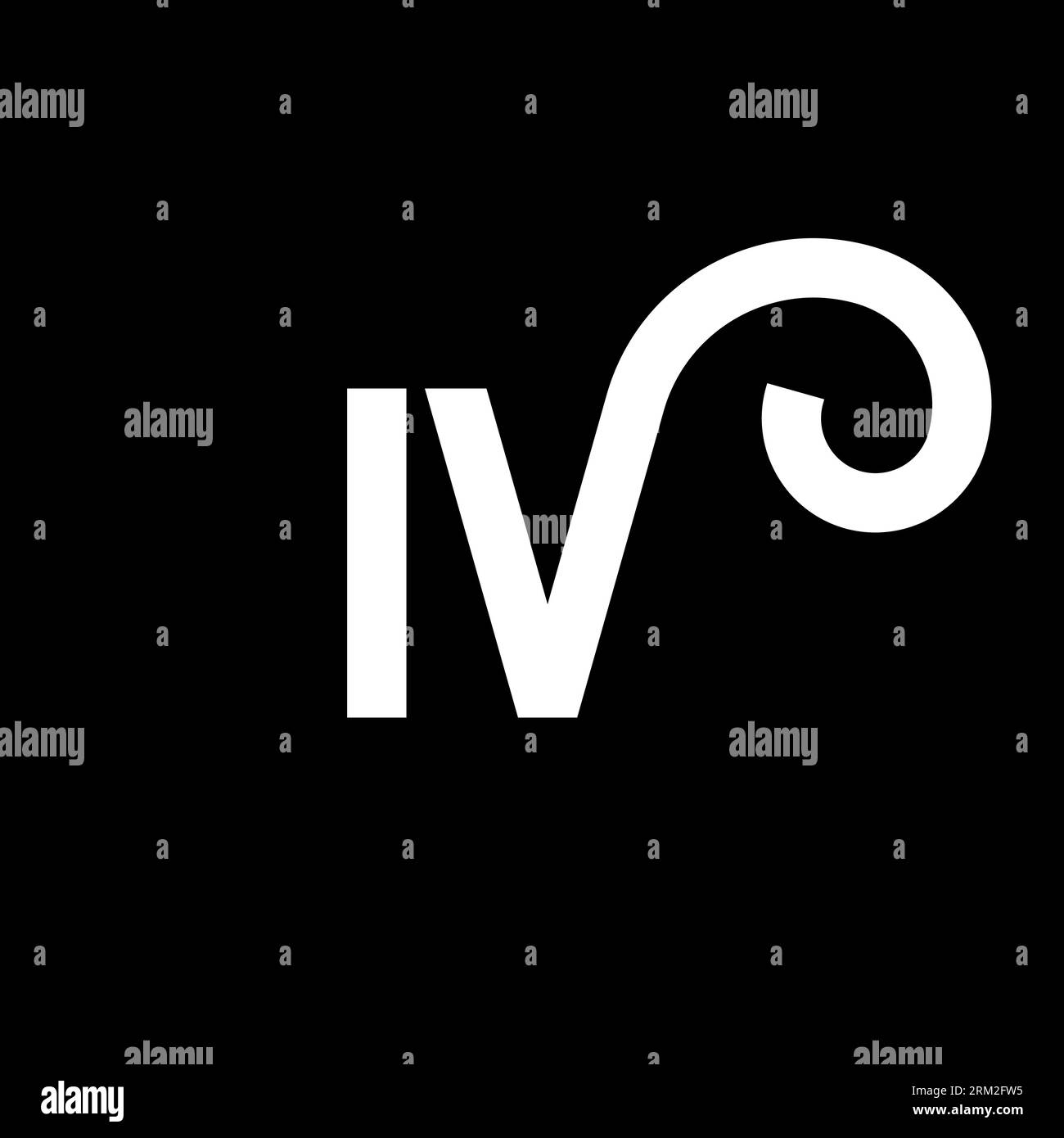 IV letter logo design on black background. IV creative initials letter ...