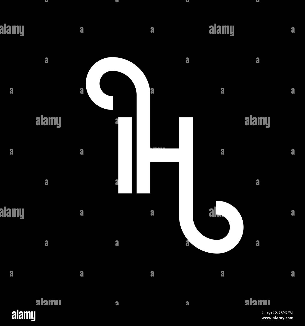 IH letter logo design on black background. IH creative initials letter ...