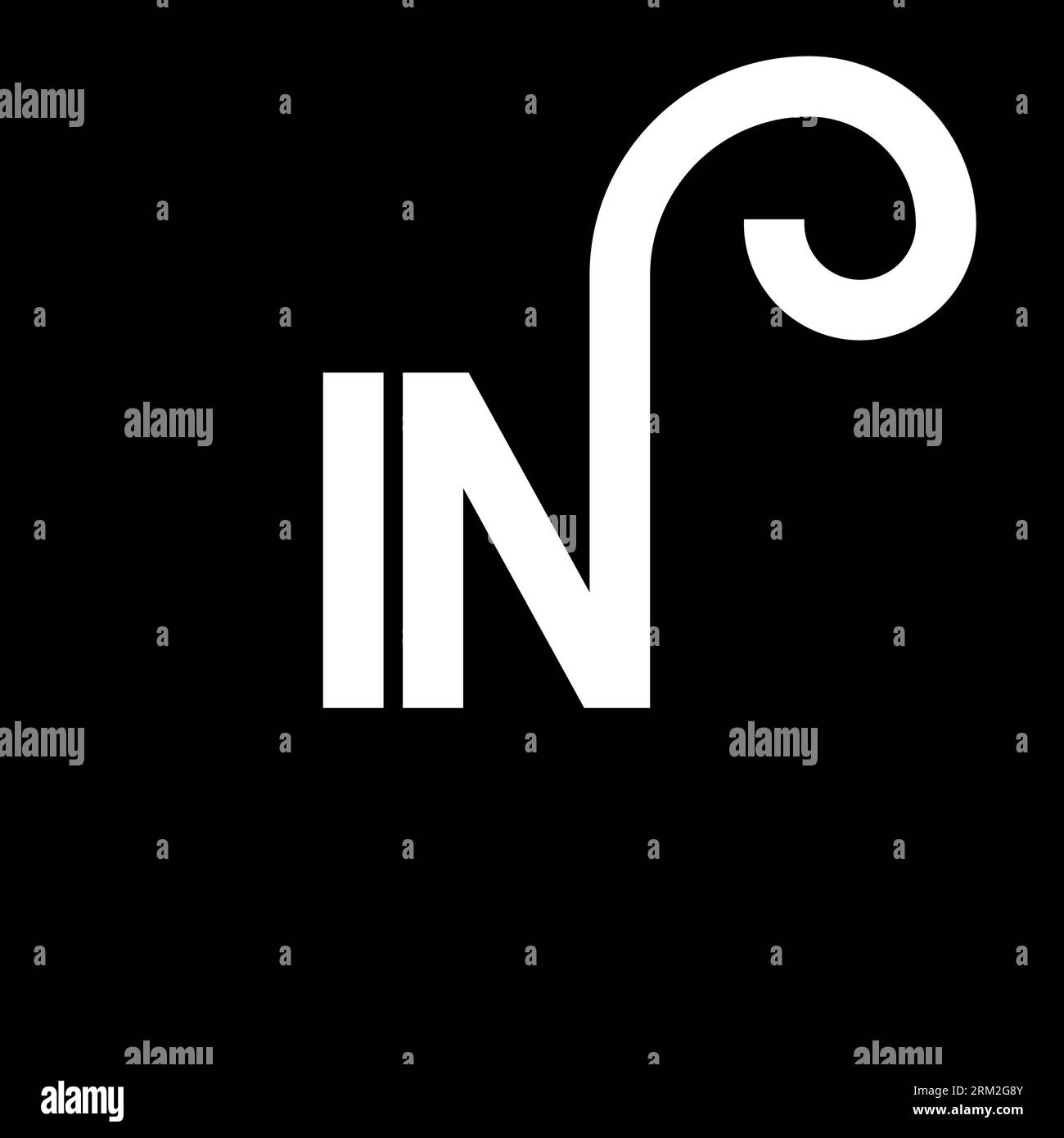 IN letter logo design on black background. IN creative initials letter ...