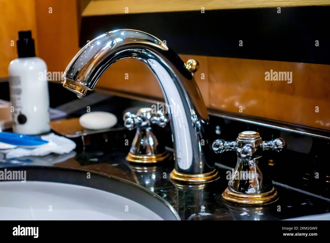 Luxury water mixer, faucet in the hotel's bathroom Stock Photo Alamy