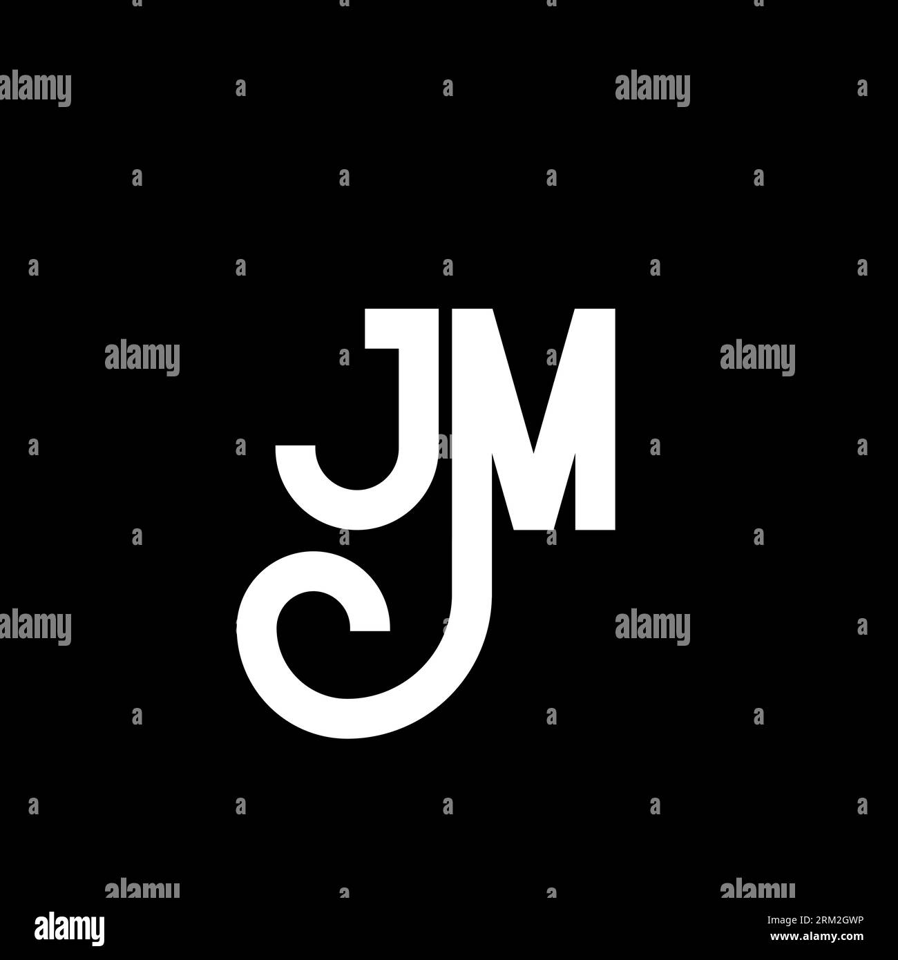 JM letter logo design on black background. JM creative initials letter