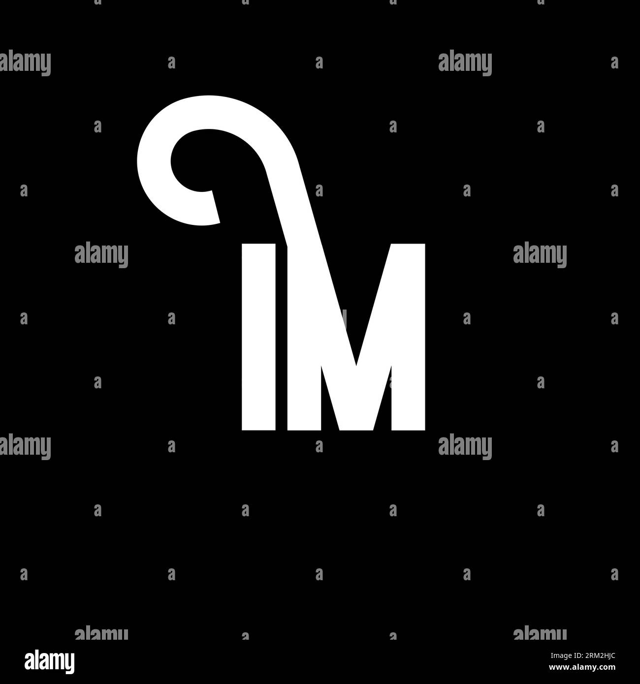 IM letter logo design on black background. IM creative initials letter ...