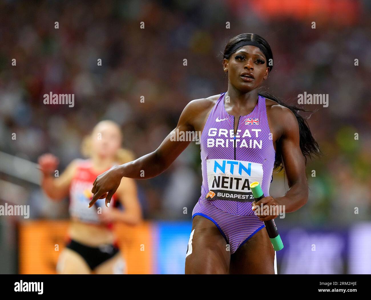 Great Britain's Daryll Neita in action in the Women's 4x100 Metres