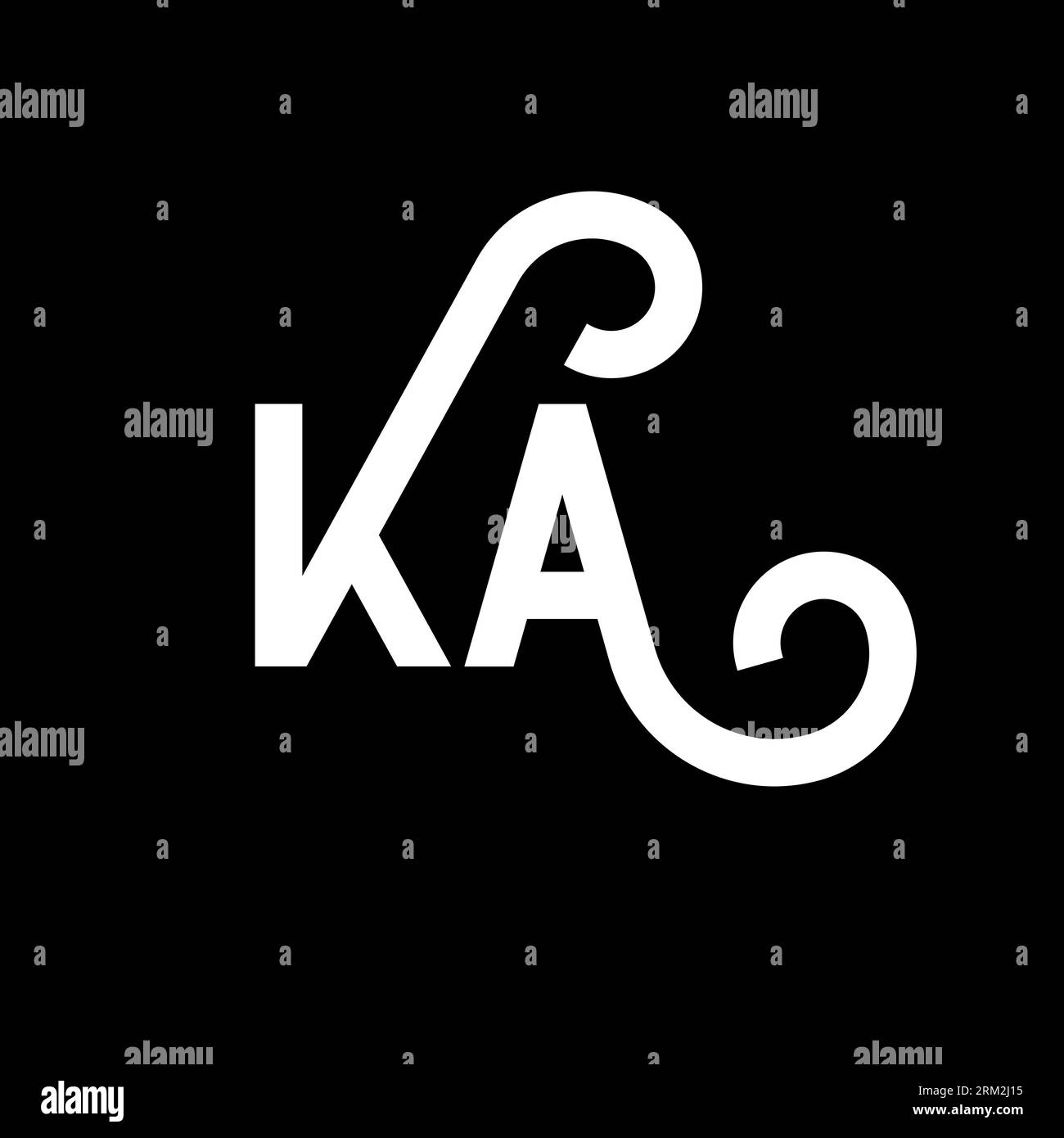 KA letter logo design on black background. KA creative initials letter