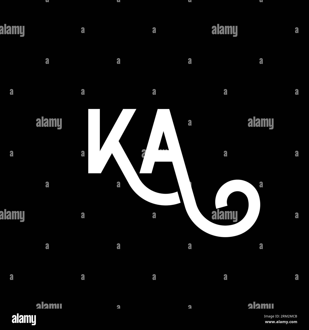 KA letter logo design on black background. KA creative initials letter ...