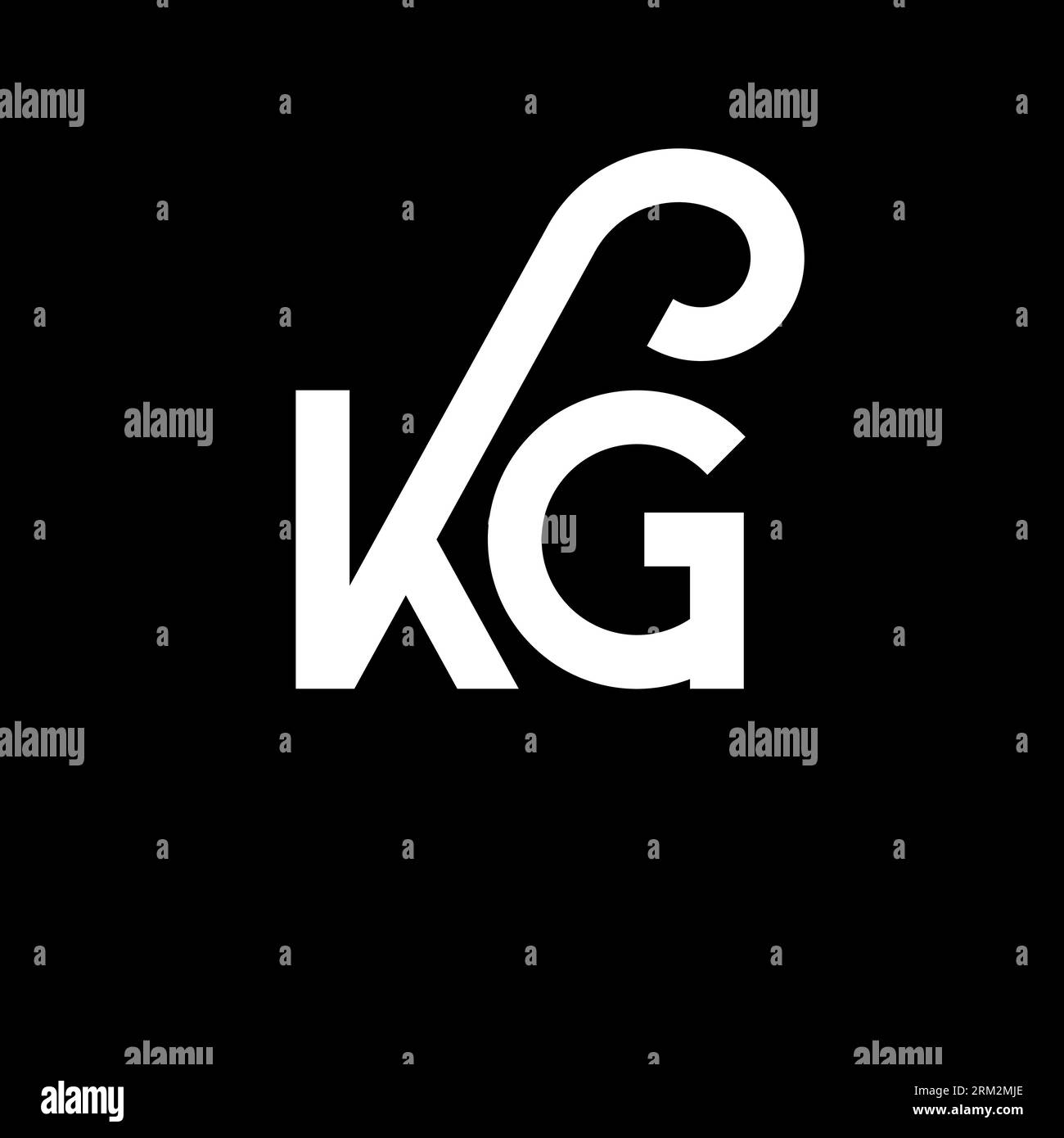 KG letter logo design on black background. KG creative initials letter