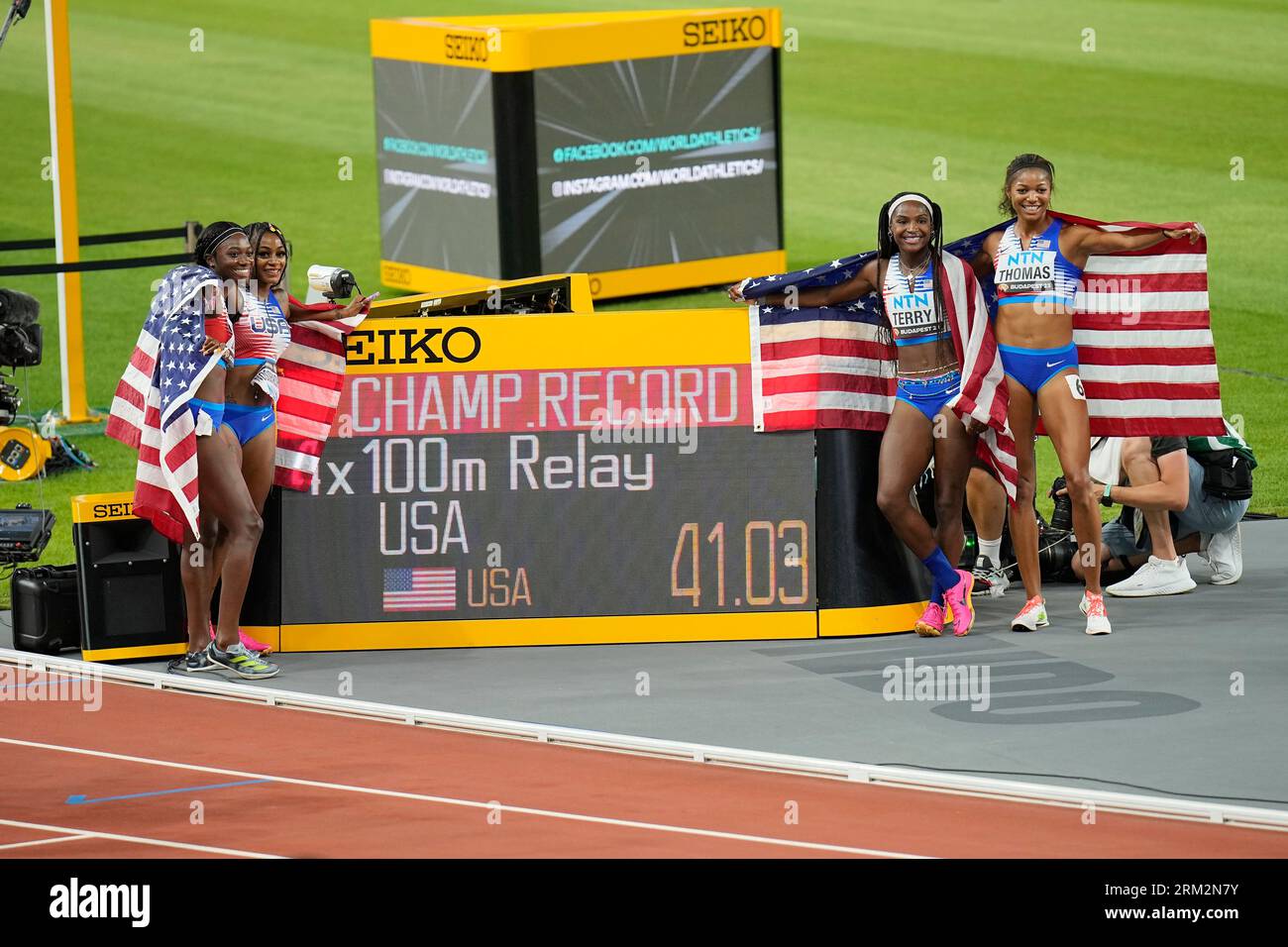 From left, Tamari Davis, Sha'Carri Richardson, Twanisha Terry, and
