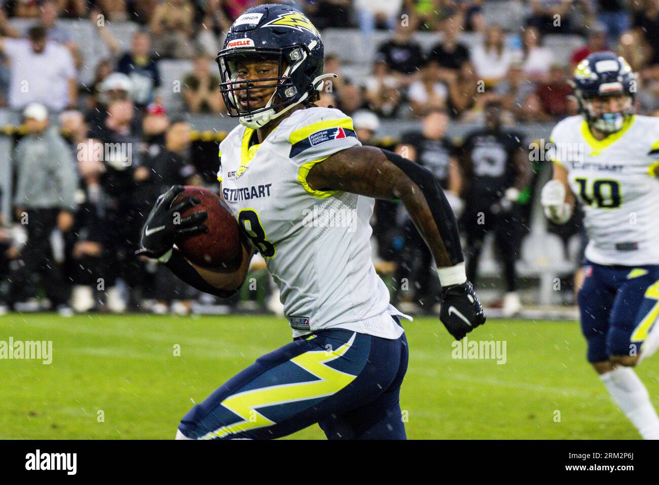 European League of Football, ELF/ Game :Stuttgart Surge at Tirol Raiders on  26. Aug. 2023 ,in the Tivoli Stadium , Innsbruck , Austria, WR # 8 Darrell  Stewart/ Stuttgart Surge Stock Photo - Alamy