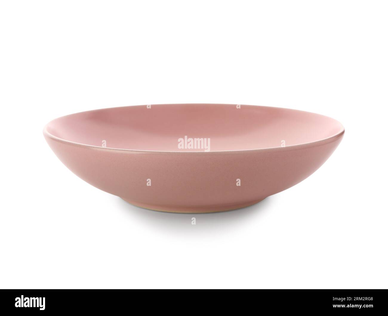 Empty pink plate isolated on white background Stock Photo - Alamy