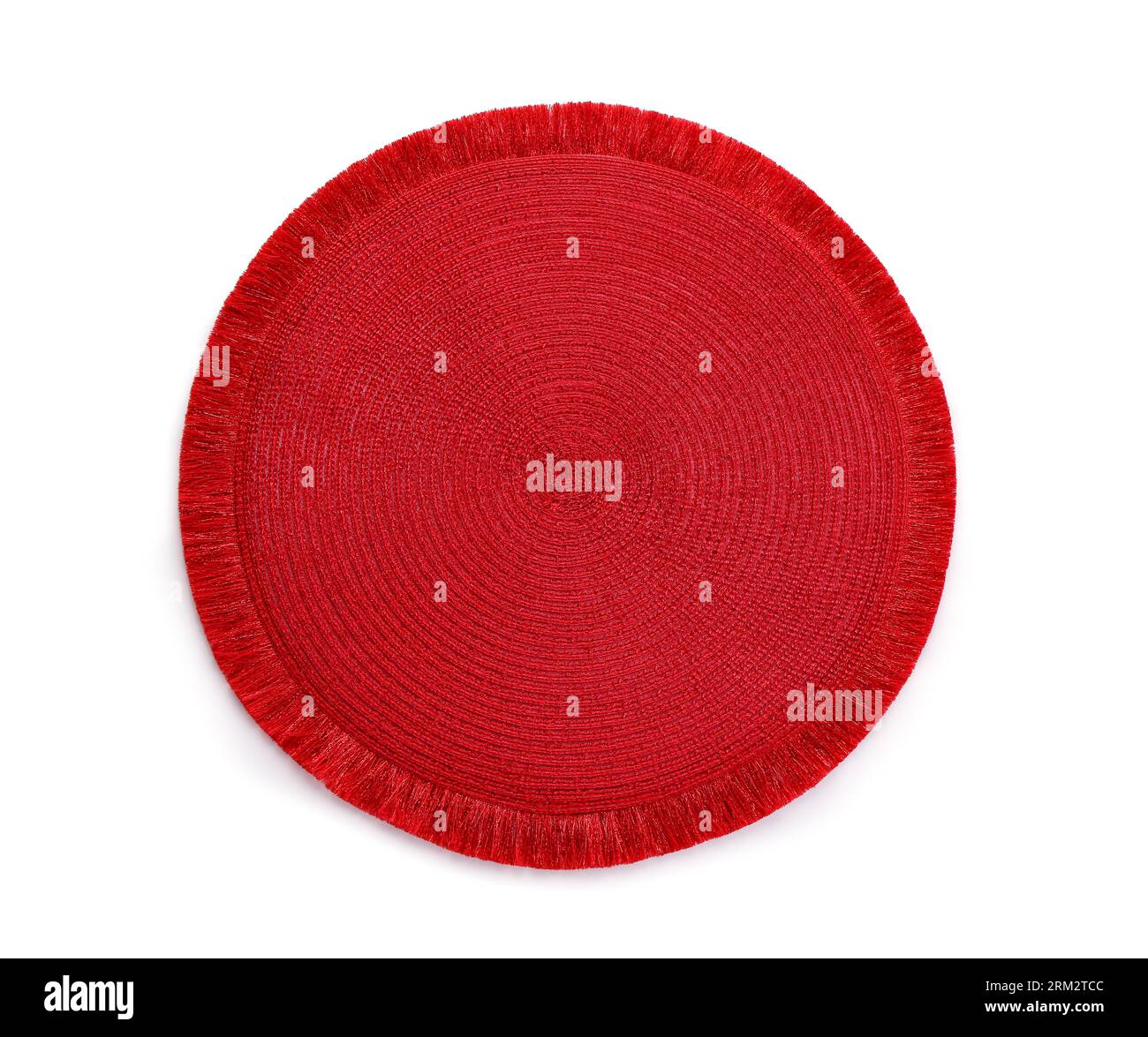 Red table mat isolated on white background Stock Photo Alamy