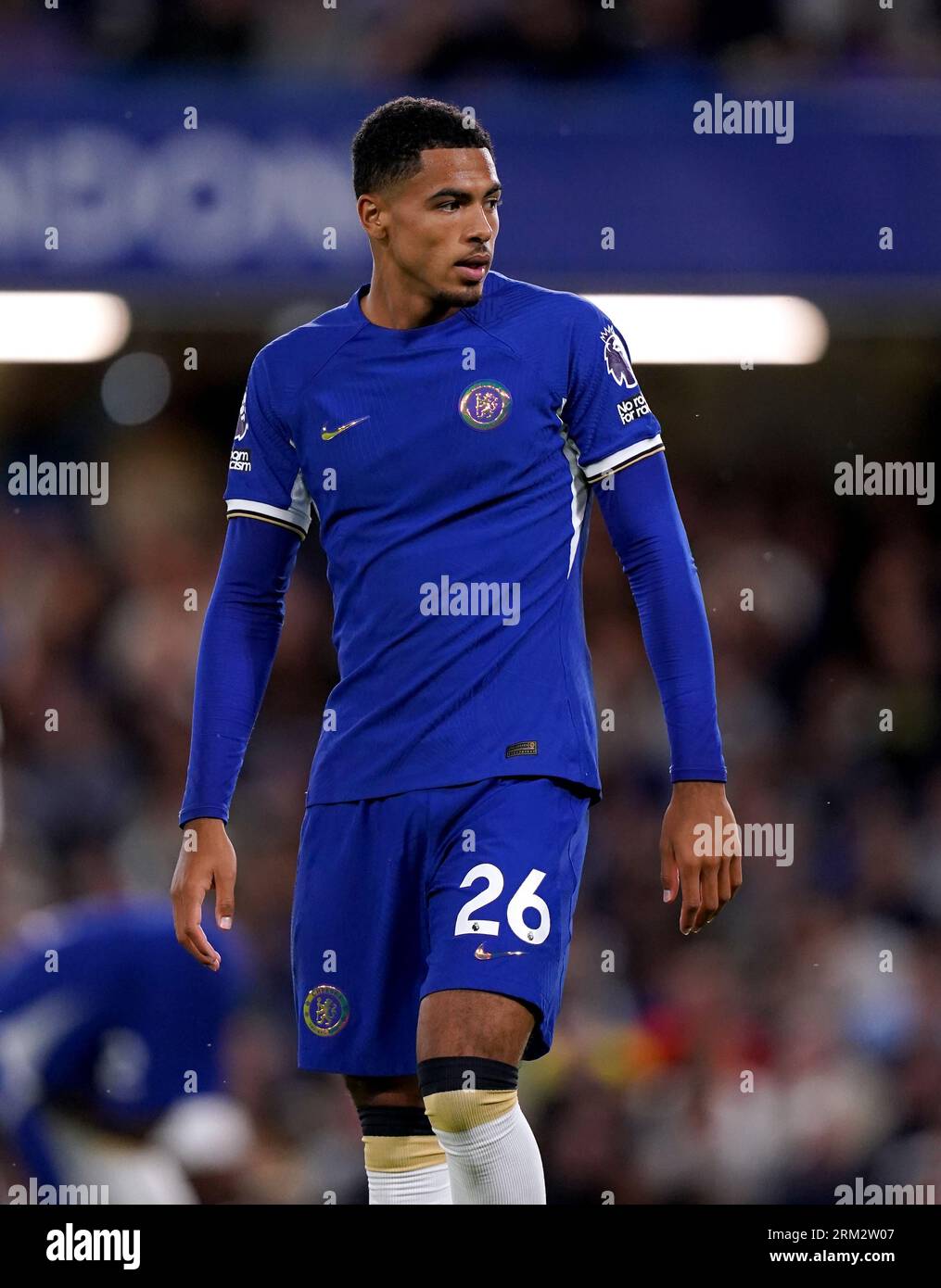Chelsea’s Levi Colwill during the Premier League match at Stamford ...