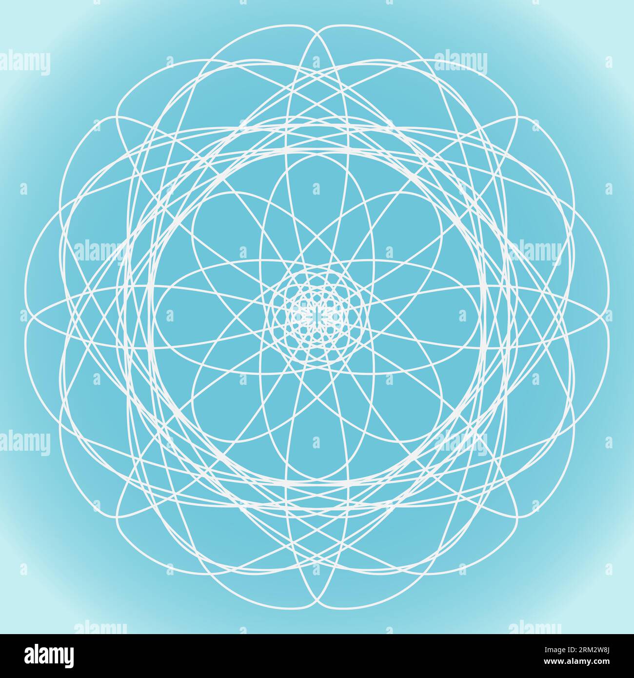 Snowflake vector simple abstract flower shape on blue winter background Stock Vector