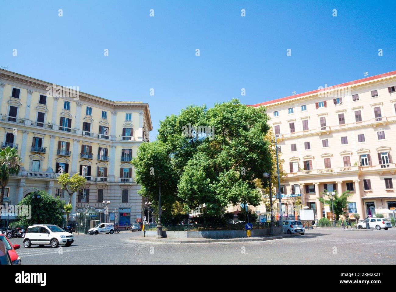 Naples,Italy, landscape of Piazza Vanvitelli with classic architecture in vomero district. Stock Photo