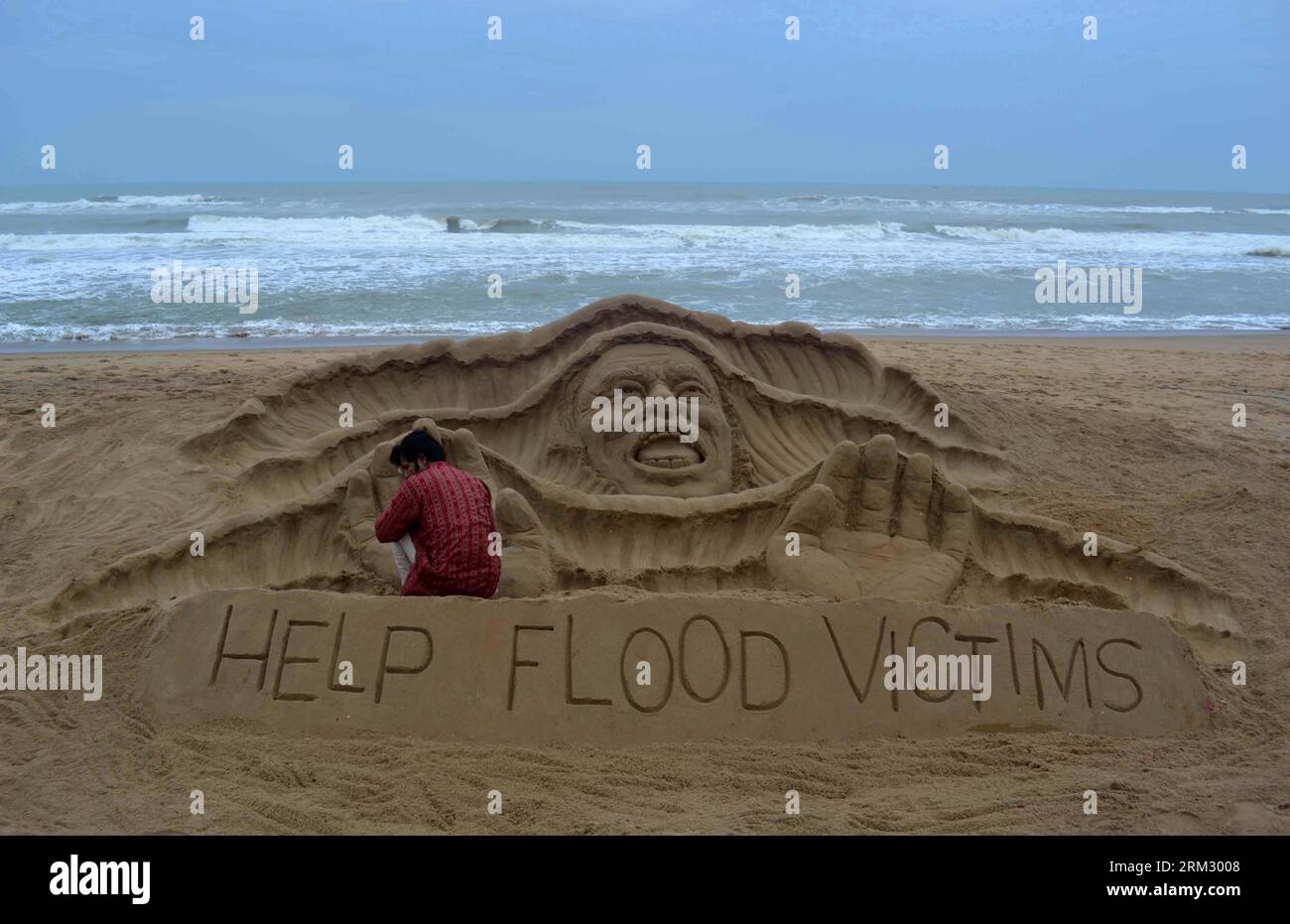 Sand sculpture indian artist sudarshan hi-res stock photography and ...