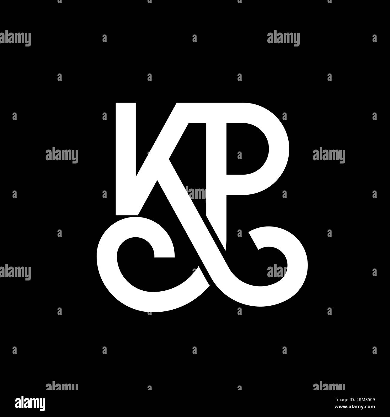 KP letter logo design on black background. KP creative initials letter ...