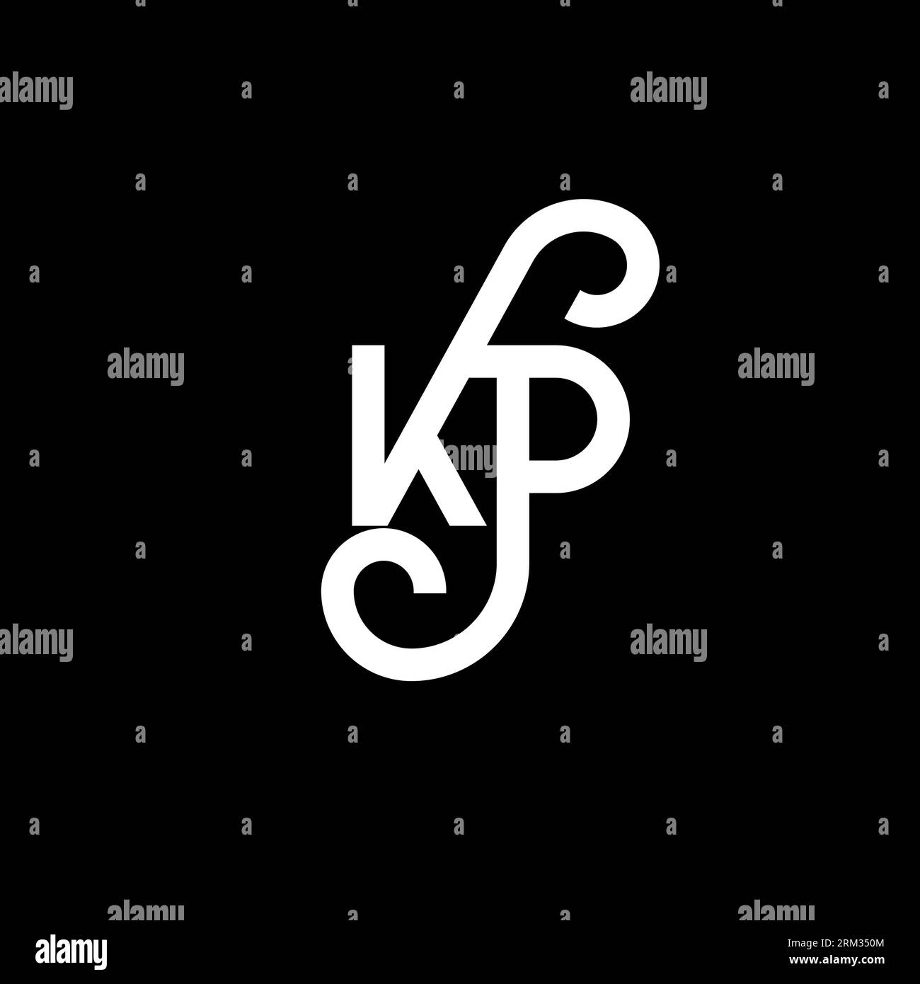 KP letter logo design on black background. KP creative initials letter ...