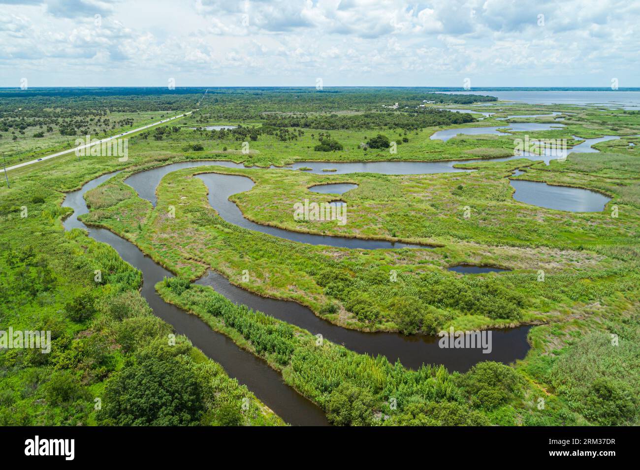 Little big econlockhatchee wildlife - Geneva Floridast Johns Riverlittle Big Econlockhatchee Wildlife Management Area Kilbee Unitlake Harneyaerial Overhead From Above Viewfloodplai 2RM37DR