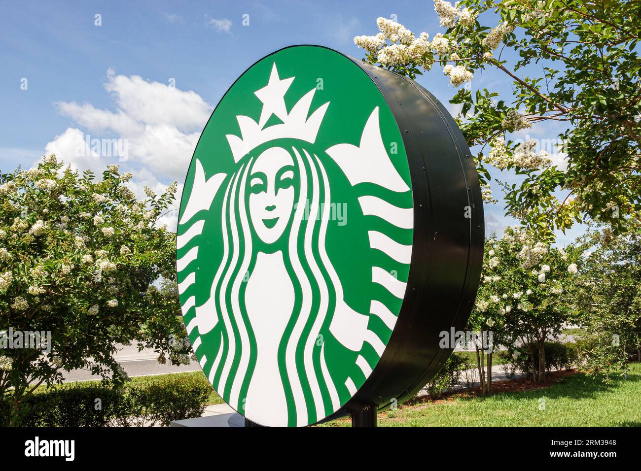 Viera Florida,Starbucks Coffee,giant logo Stock Photo
