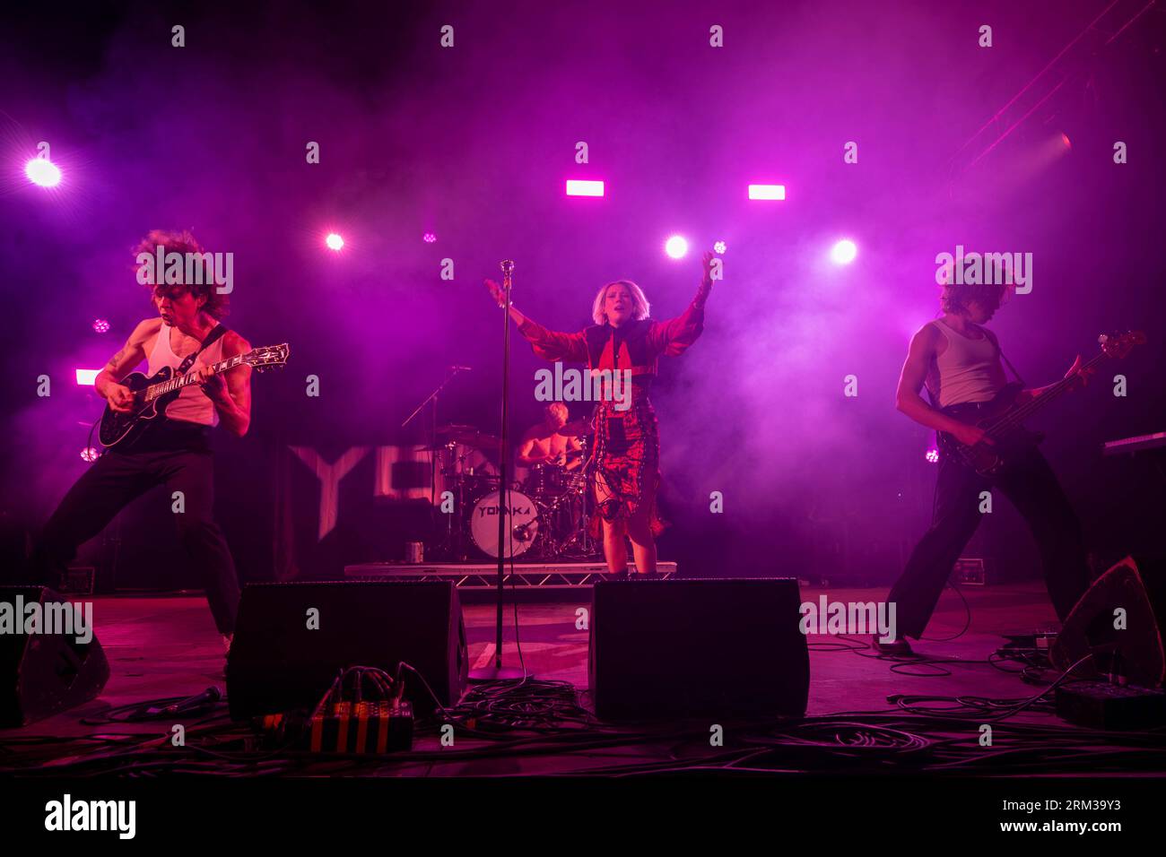 Leeds, UK. Saturday 26 August 2023 Yonaka are Theresa Jarvis on vocals, Edwards on guitar