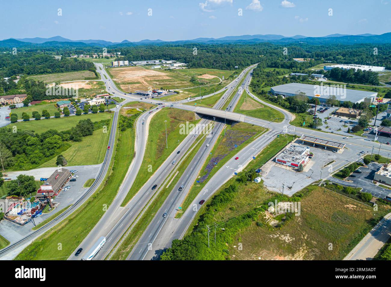 Flat Rock North Carolina,I26 Interstate 26 interchange,aerial overhead