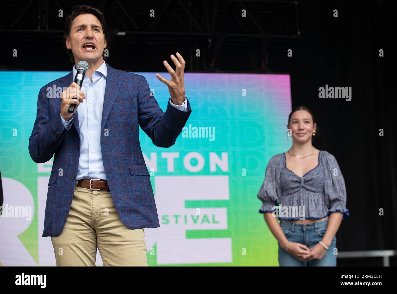 Edmonton, Canada. 26th Aug, 2023. Prime Minister Justin Trudeau and ...