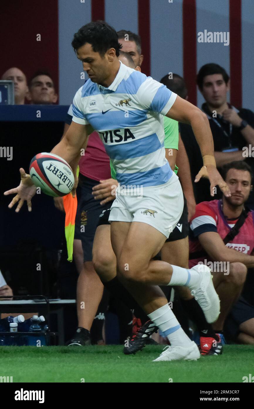 Players in action during the international friendly rugby match prior ...