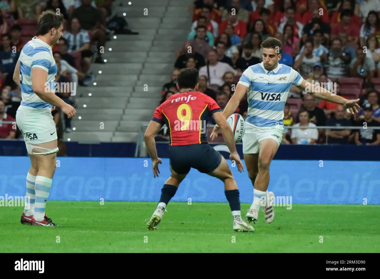Players in action during the international friendly rugby match prior ...