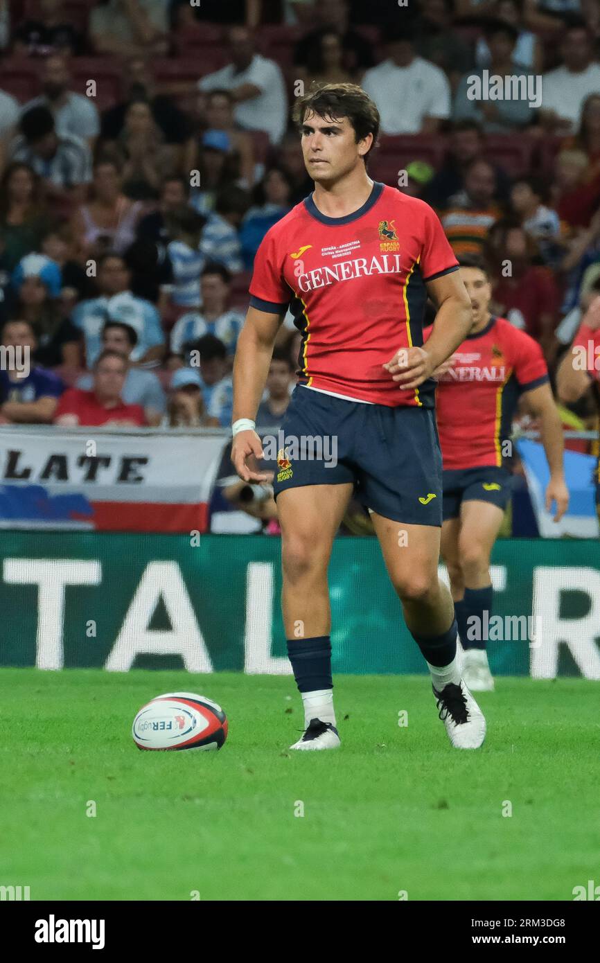 Players in action during the international friendly rugby match prior ...