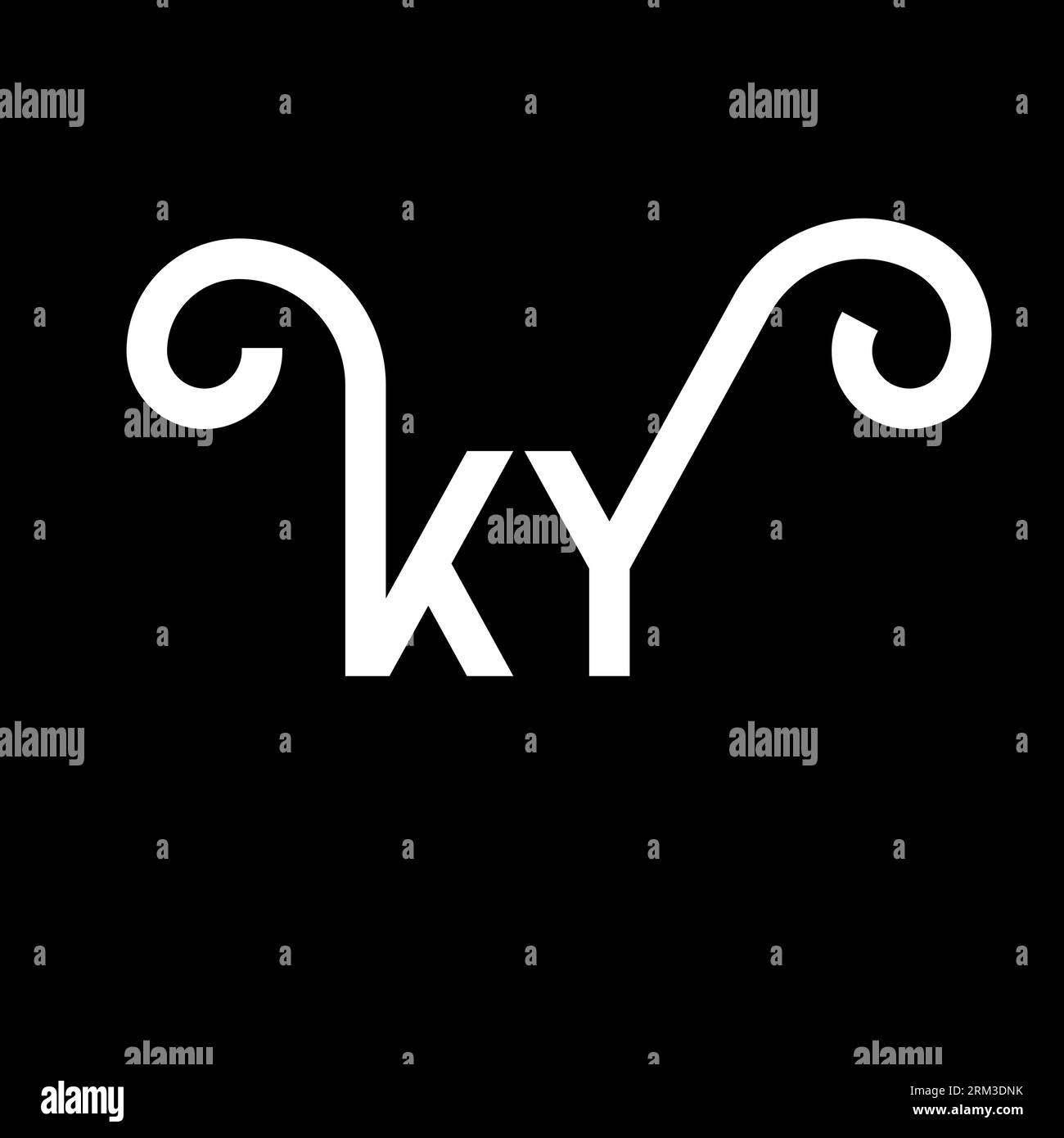 Ky Letter Logo Design On Black Background Ky Creative Initials Letter Logo Concept Ky Letter