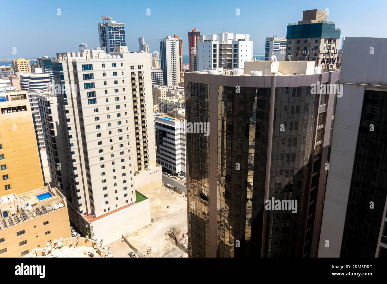 Jaffair Bahrain skyscrapers, construction projects, high-rises in Jaffair Bahrain. Stock Photo