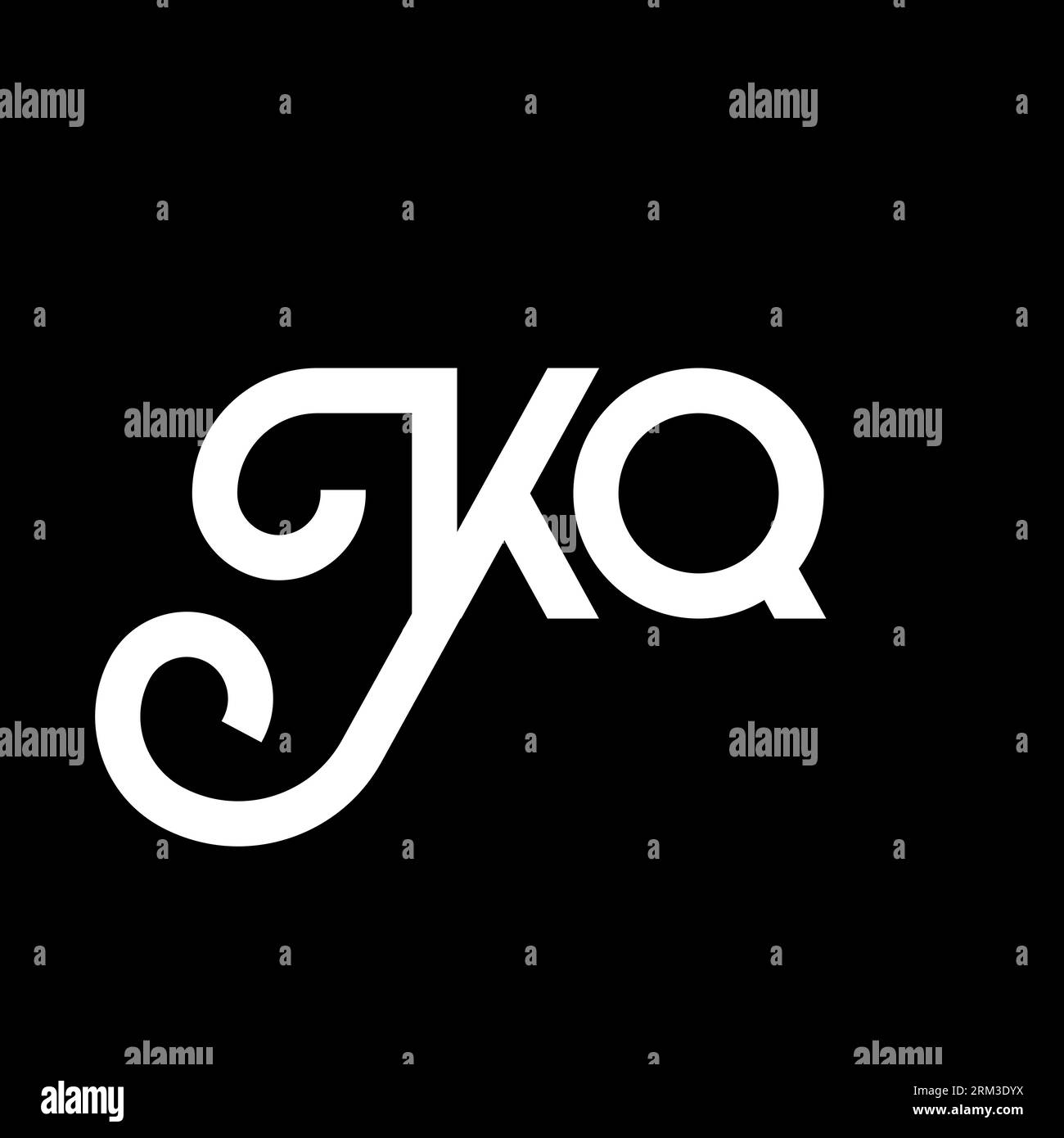 KQ letter logo design on black background. KQ creative initials letter