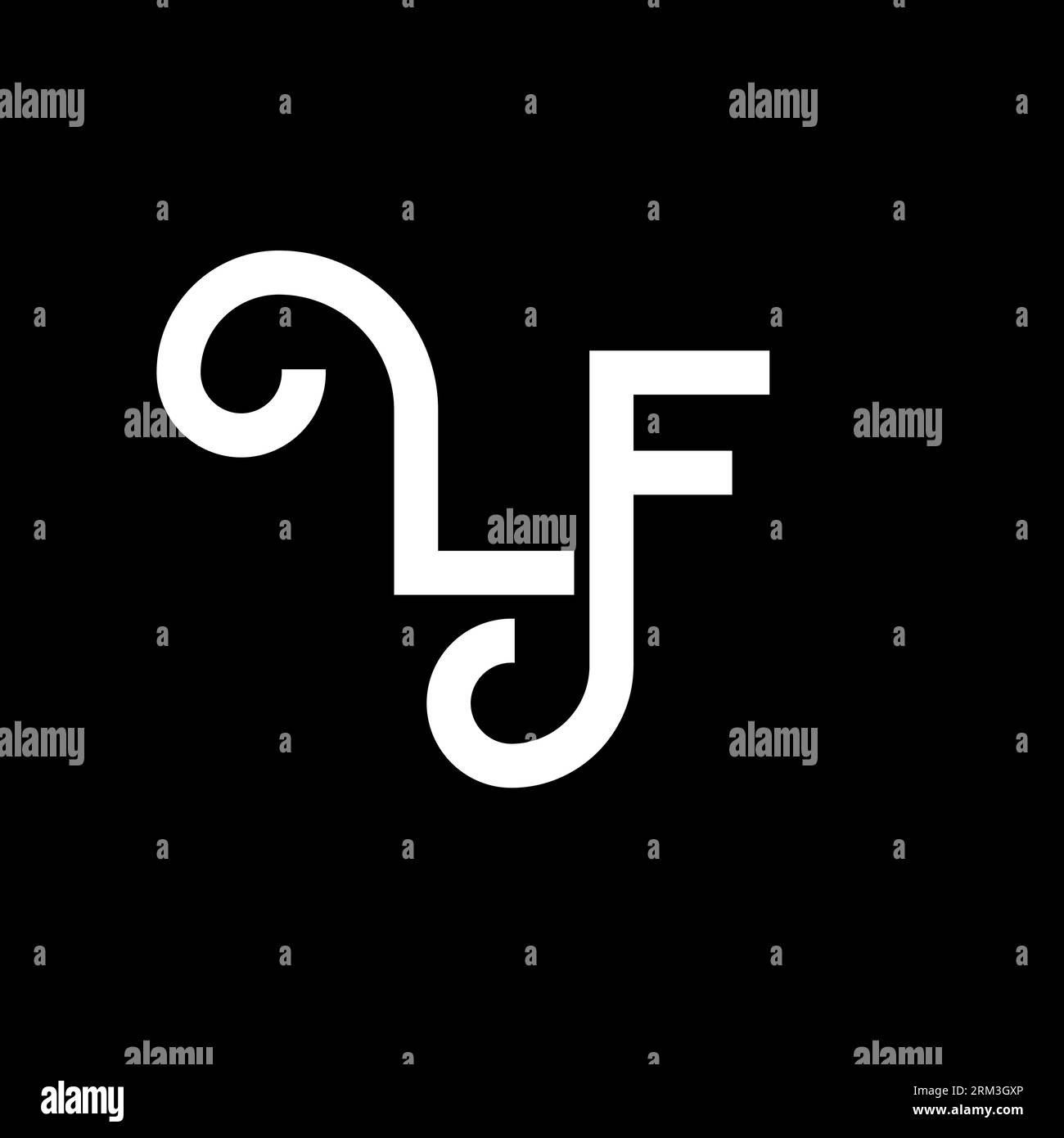 LF Letter Logo Design. Initial letters LF logo icon. Abstract letter LF ...