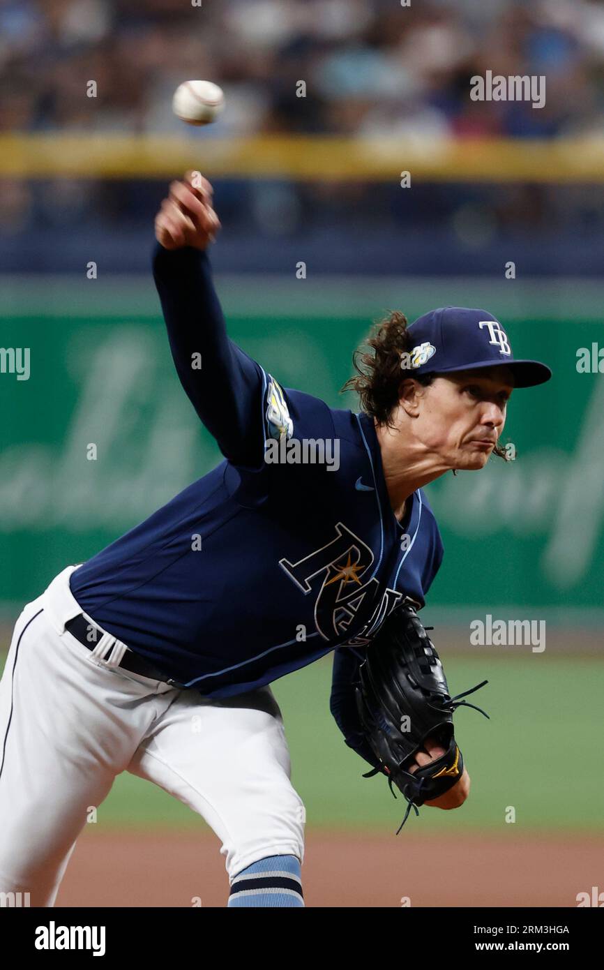 Tyler Glasnow of the Tampa Bay Rays pitches during the first