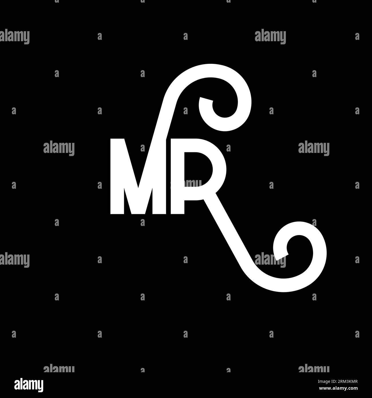 MR Letter Logo Design. Initial letters MR logo icon. Abstract letter MR ...