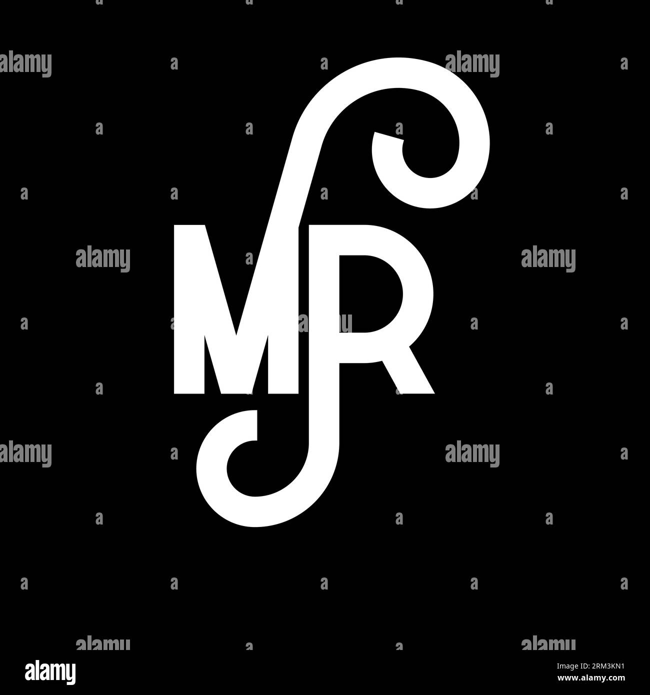 MR Letter Logo Design. Initial letters MR logo icon. Abstract letter MR minimal logo design