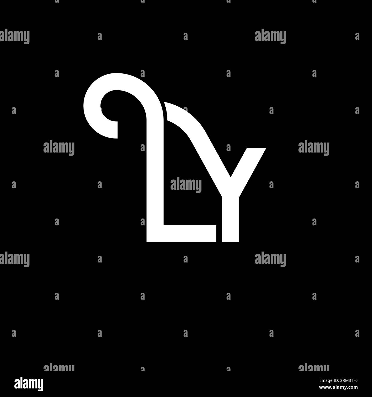 LY Letter Logo Design. Initial letters LY logo icon. Abstract letter LY ...