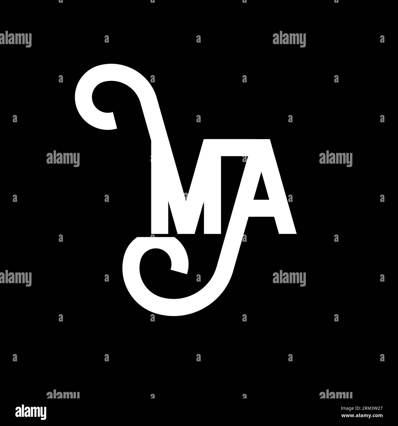 MA Letter Logo Design. Initial letters MA logo icon. Abstract letter MA ...