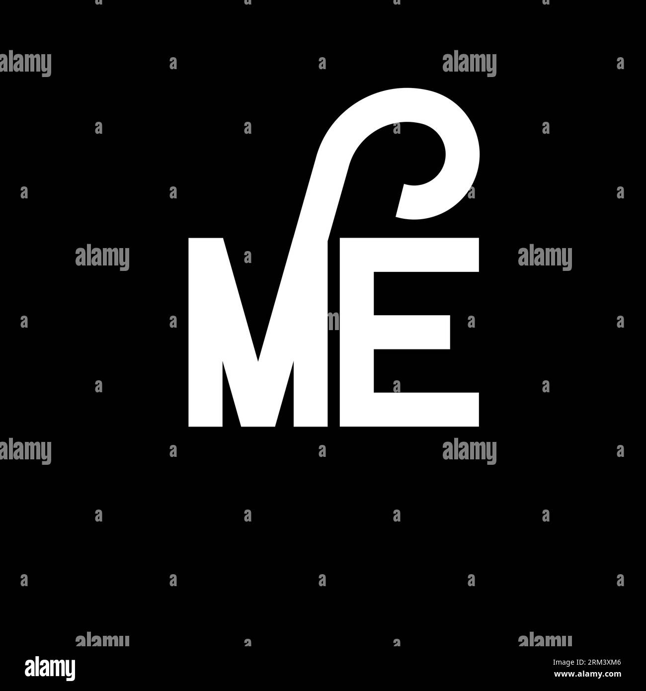 ME Letter Logo Design. Initial letters ME logo icon. Abstract letter ME ...