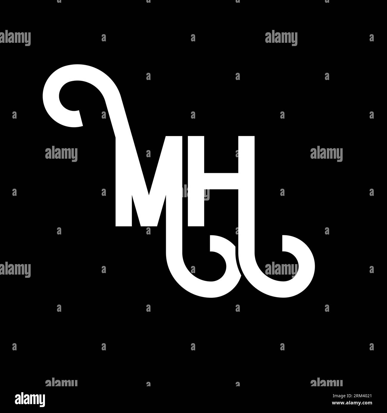 MH Letter Logo Design. Initial letters MH logo icon. Abstract letter MH