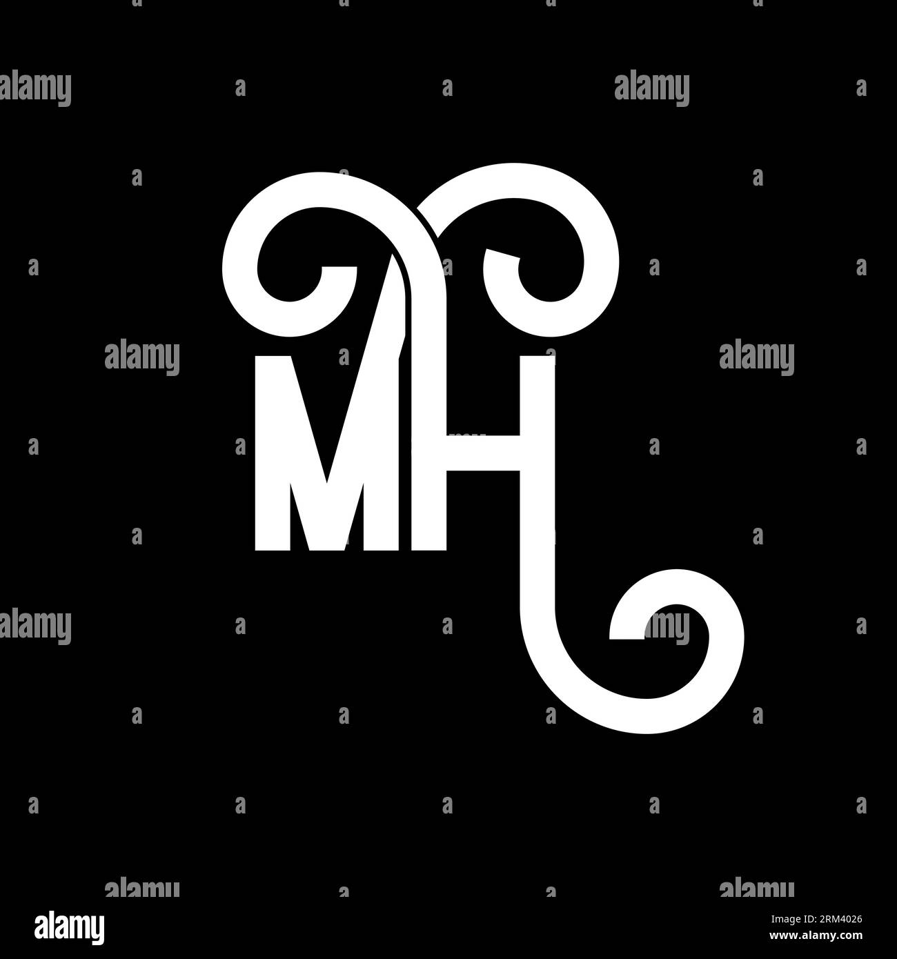 MH Letter Logo Design. Initial letters MH logo icon. Abstract letter MH