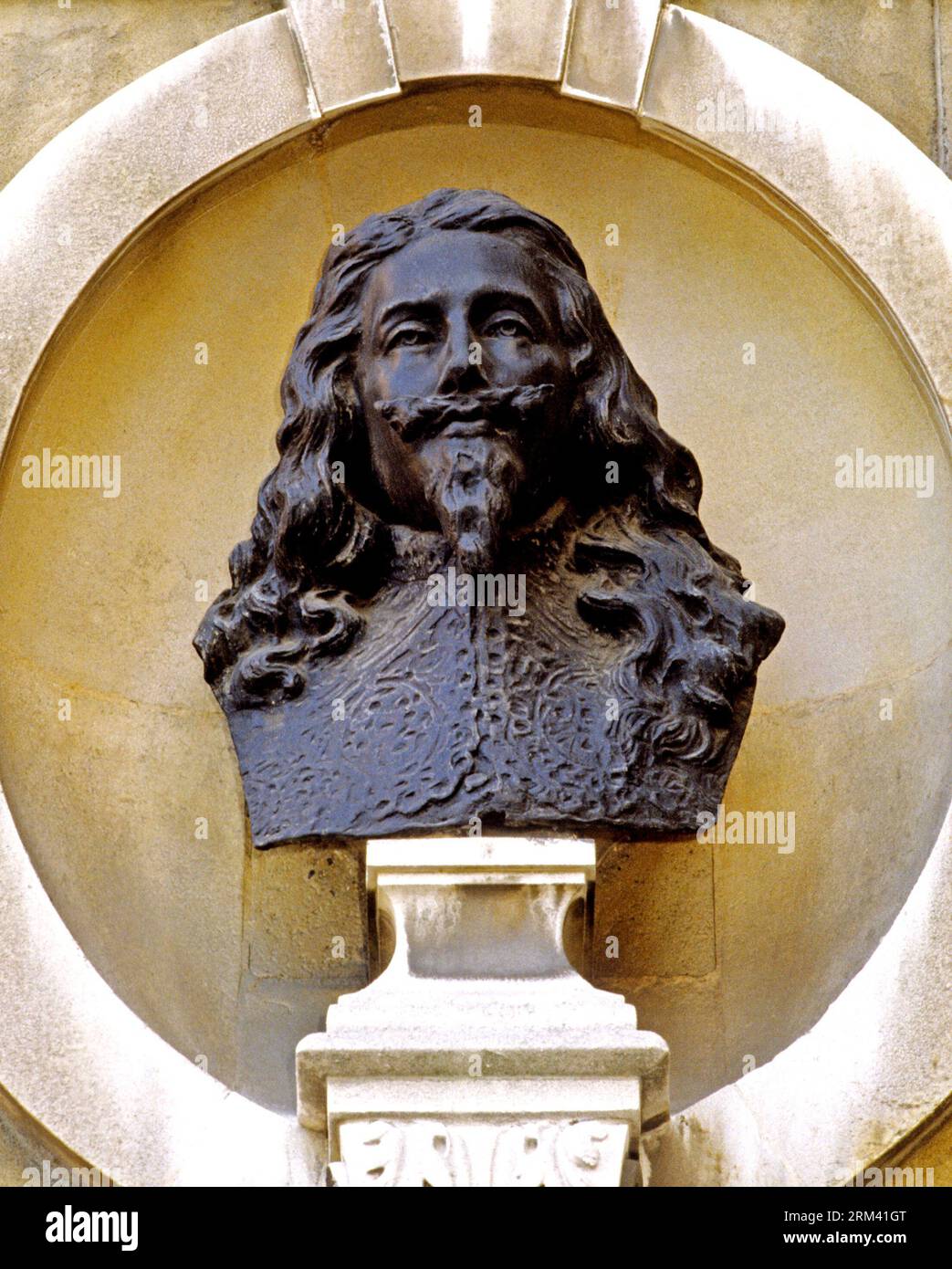 Banqueting  House, Whitehall, London, bust of King Charles 1st Stock Photo